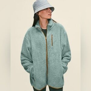 Girlfriend Collective Icy Turquoise Sherpa Small